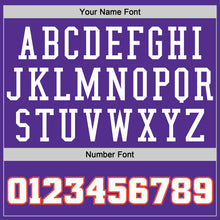 Load image into Gallery viewer, Custom Purple White-Orange Authentic Baseball Jersey
