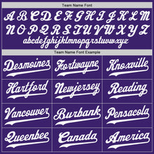 Load image into Gallery viewer, Custom Purple White-Gold Authentic Baseball Jersey
