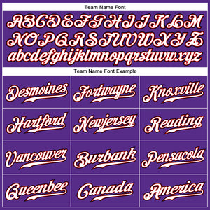 Custom Purple Black Pinstripe White-Red Authentic Baseball Jersey