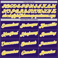 Load image into Gallery viewer, Custom Purple Gold-White Authentic Baseball Jersey

