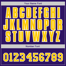 Load image into Gallery viewer, Custom Purple Gold-White Authentic Baseball Jersey
