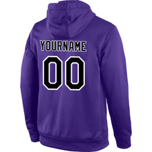 Load image into Gallery viewer, Custom Stitched Purple Black-Gray Sports Pullover Sweatshirt Hoodie
