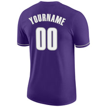 Load image into Gallery viewer, Custom Purple White-Gray Performance T-Shirt
