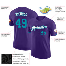 Load image into Gallery viewer, Custom Purple Teal-White Performance T-Shirt
