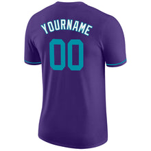 Load image into Gallery viewer, Custom Purple Teal-White Performance T-Shirt
