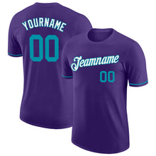 Load image into Gallery viewer, Custom Purple Teal-White Performance T-Shirt
