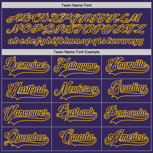 Custom Purple Purple-Gold Hockey Jersey