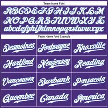 Load image into Gallery viewer, Custom Purple White-Light Blue Authentic Baseball Jersey
