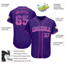 Load image into Gallery viewer, Custom Purple Pink-Light Blue Authentic Drift Fashion Baseball Jersey
