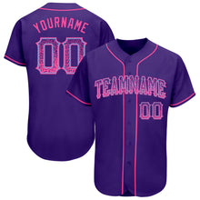 Load image into Gallery viewer, Custom Purple Pink-Light Blue Authentic Drift Fashion Baseball Jersey
