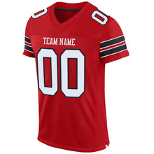 Load image into Gallery viewer, Custom Red White-Black Mesh Authentic Football Jersey
