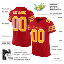 Load image into Gallery viewer, Custom Red Gold-White Mesh Authentic Football Jersey

