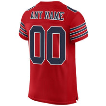 Load image into Gallery viewer, Custom Red Navy-White Mesh Authentic Football Jersey
