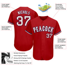 Load image into Gallery viewer, Custom Red White-Royal Authentic Baseball Jersey
