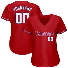 Load image into Gallery viewer, Custom Red White-Royal Authentic Baseball Jersey
