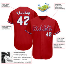 Load image into Gallery viewer, Custom Red White-Royal Authentic Baseball Jersey
