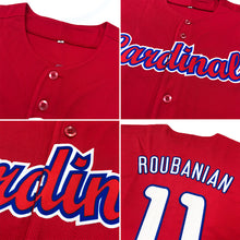 Load image into Gallery viewer, Custom Red Red-Navy Authentic Baseball Jersey
