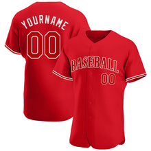Load image into Gallery viewer, Custom Red Red-White Authentic Baseball Jersey
