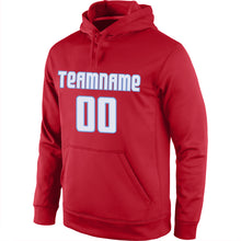Load image into Gallery viewer, Custom Stitched Red White-Light Blue Sports Pullover Sweatshirt Hoodie
