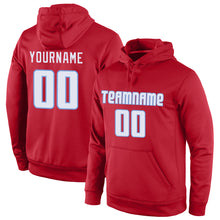 Load image into Gallery viewer, Custom Stitched Red White-Light Blue Sports Pullover Sweatshirt Hoodie
