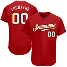 Load image into Gallery viewer, Custom Red White-Orange Authentic Baseball Jersey
