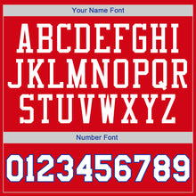 Load image into Gallery viewer, Custom Red White-Royal Authentic Throwback Rib-Knit Baseball Jersey Shirt
