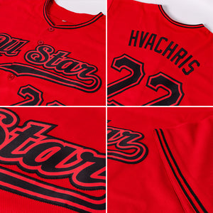 Custom Red Black Authentic Baseball Jersey