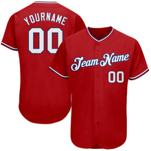 Load image into Gallery viewer, Custom Red White-Royal Authentic Baseball Jersey
