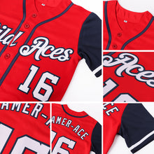 Load image into Gallery viewer, Custom Red White-Navy Authentic Two Tone Baseball Jersey
