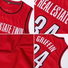 Load image into Gallery viewer, Custom Red Red-Old Gold Authentic Throwback Basketball Jersey
