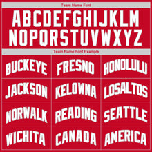 Load image into Gallery viewer, Custom Red White-Black Authentic Throwback Basketball Jersey
