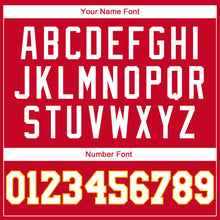 Load image into Gallery viewer, Custom Red White-Gold Authentic Throwback Basketball Jersey
