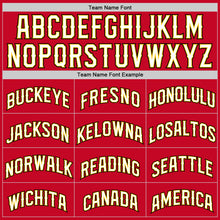 Load image into Gallery viewer, Custom Red White-Gold Authentic Throwback Basketball Jersey
