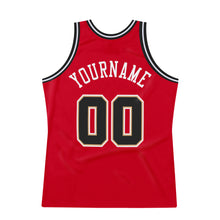 Load image into Gallery viewer, Custom Red Black-White Authentic Throwback Basketball Jersey
