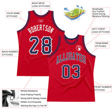Load image into Gallery viewer, Custom Red Navy-White Authentic Throwback Basketball Jersey

