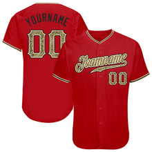 Load image into Gallery viewer, Custom Red Camo-Black Authentic Baseball Jersey

