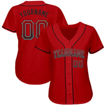 Load image into Gallery viewer, Custom Red Black-Gray Authentic Drift Fashion Baseball Jersey
