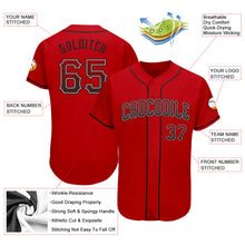 Load image into Gallery viewer, Custom Red Black-Gray Authentic Drift Fashion Baseball Jersey
