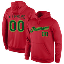 Load image into Gallery viewer, Custom Stitched Red Green-Neon Green Sports Pullover Sweatshirt Hoodie
