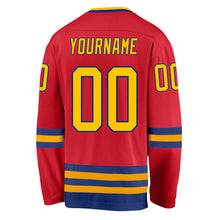 Load image into Gallery viewer, Custom Red Gold-Royal Hockey Jersey

