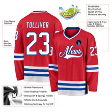 Load image into Gallery viewer, Custom Red White-Royal Hockey Jersey
