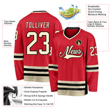 Load image into Gallery viewer, Custom Red Cream-Black Hockey Jersey
