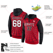 Load image into Gallery viewer, Custom Stitched Red White-Black 3D Pattern Design Spider Sports Pullover Sweatshirt Hoodie
