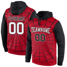 Load image into Gallery viewer, Custom Stitched Red White-Black 3D Pattern Design Spider Sports Pullover Sweatshirt Hoodie
