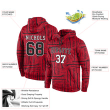 Load image into Gallery viewer, Custom Stitched Red Black-White 3D Pattern Halloween Sports Pullover Sweatshirt Hoodie

