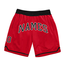 Load image into Gallery viewer, Custom Red Black-White Authentic Throwback Basketball Shorts

