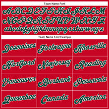 Load image into Gallery viewer, Custom Red Green-White Authentic Throwback Basketball Jersey
