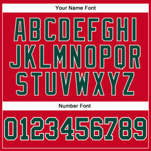 Load image into Gallery viewer, Custom Red Green-White Authentic Throwback Basketball Jersey
