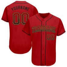 Load image into Gallery viewer, Custom Red Black-Old Gold Authentic Drift Fashion Baseball Jersey
