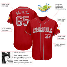 Load image into Gallery viewer, Custom Red Gray-White Authentic Drift Fashion Baseball Jersey
